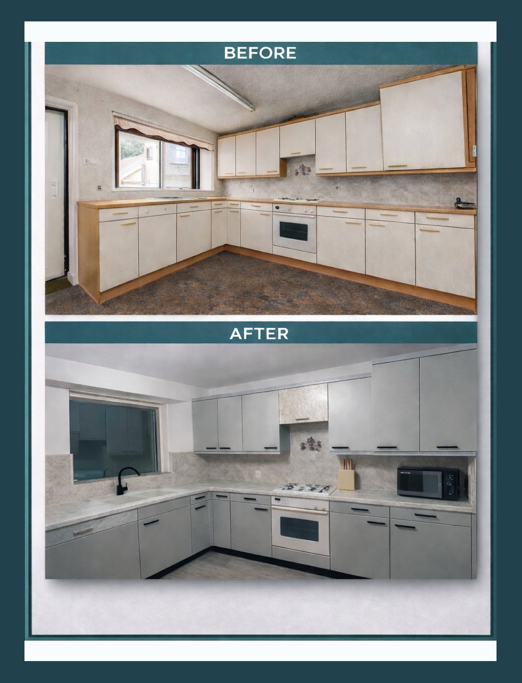 Full kitchen refit before and after by Dunic Home Improvements — kitchen fitters Aberdeen